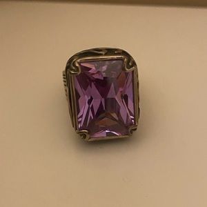 Huge Chunky Silpada Sterling Silver Amethyst Lavender Fields Ring Size 6 R2001